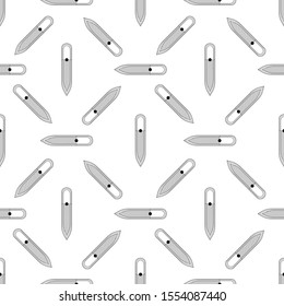 Seamless pattern nail file. Vector texture black on a white background. Thin lines symbol. Design for banner, flyer, poster or print, websites, web design, mobile app on white background.