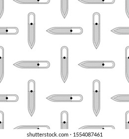 Seamless pattern nail file. Vector texture black on a white background. Thin lines symbol. Design for banner, flyer, poster or print, websites, web design, mobile app on white background.