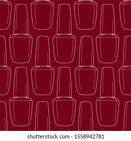 Seamless pattern nail polish bottle in black and white colors. Texture for banner, flyer, poster or print, websites, web design, mobile app on white background.