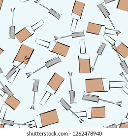 Seamless pattern with nail polish. Graphics in the style of cubism.