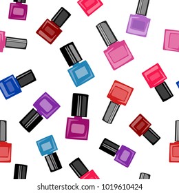 Seamless pattern from nail polish. .Manicure and pedicure. Beauty saloon.