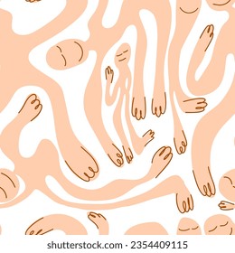Patrón transparente desnudo abstracto de gente asexual. Ilustración del vector