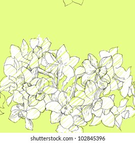 seamless pattern with Narcissus color
