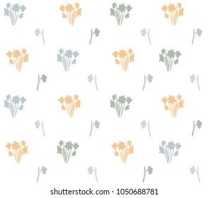 Seamless pattern from Narcissus. Light, clean and simple, for textile, on white background, pastel colors, minimalistic. Spring flowers seamless pattern series. Floral vector pattern illustration.