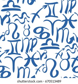 seamless pattern  natal an astrological  zodiac signs. vector illustration