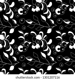 Seamless pattern natural with blueberry. Ready to use textile design