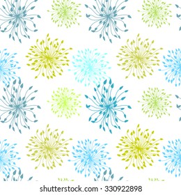 seamless pattern with natural flower dandelion.