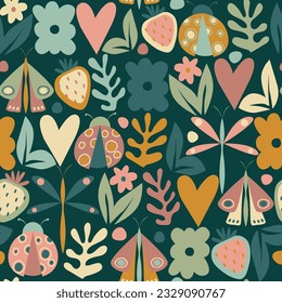Seamless pattern. Nature. Color print.