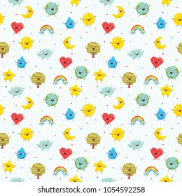 Seamless Pattern Of Nature Elements