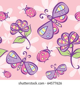 seamless pattern with nature elements