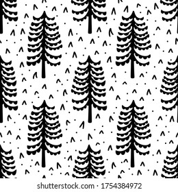 Seamless pattern nature forest wildlife Canada.Season winter park.Vector illustration.