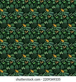 Patrón natural sin foco vegetal fondo verde hoja. Concepto de bosque tropical de verano. Resumen de diseño de ilustraciones vectoriales para tela, textil, papel pintado, ropa, fondo, impresión de arte, envoltura, batik.
