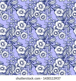 Seamless pattern nature set collection hand drawn. Ethnic ornament, floral print, textile fabric, botanical element. Vintage retro style. Image of leaves and other natural objects. Vector illustration