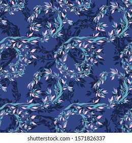 Seamless pattern nature vintage style.Floral classic ornament.Design for home decor, fabric, carpet, wrapping.Vector illustration.