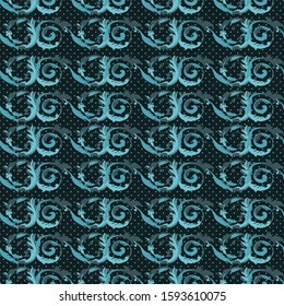 Seamless pattern nature vintage style.Floral classic ornament.Design for home decor, fabric, carpet, wrapping.Vector illustration.