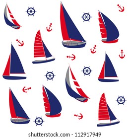 Seamless pattern with nautical elements