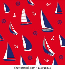 Seamless pattern with nautical elements