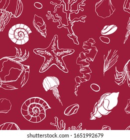 Seamless pattern with nautical elements