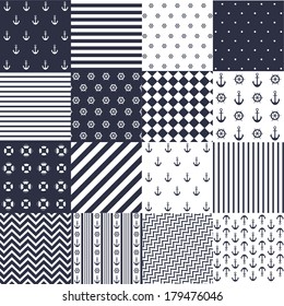 Seamless pattern with nautical elements