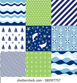 Seamless pattern with nautical elements