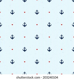 Seamless pattern with nautical elements. Vector illustration