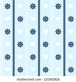 Seamless pattern with nautical elements. Vector illustration