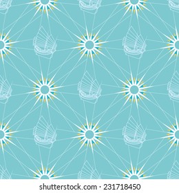 Seamless pattern with nautical elements.vector background