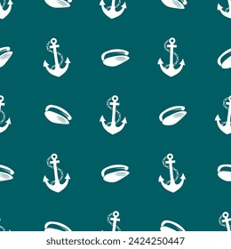 Seamless pattern in a nautical style. It can be used to design marine themes or pages for clippings