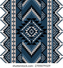 Patrón sin costuras, patrón de tela tribal nativa mexicana inconsútil navajo y azteca. Patrón geomático