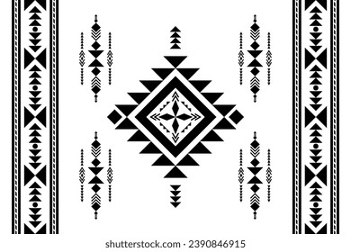 Seamless pattern, Navajo tribe. Native American ornaments, Southwestern national decorating style, Mexican blankets, rugs, sarongs, dresses, curtains, pillows and shawls. White background.