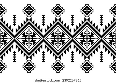 Seamless pattern, Navajo tribe. Native American ornaments, Southwestern national decorating style, Mexican blankets, rugs, sarongs, dresses, curtains, pillows and shawls. White background.