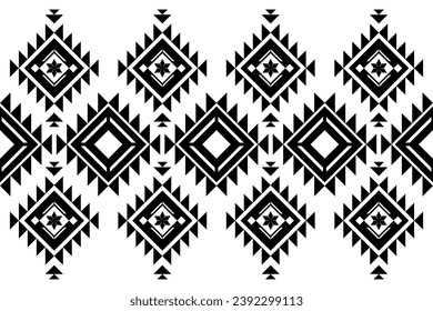 Seamless pattern, Navajo tribe. Native American ornaments, Southwestern national decorating style, Mexican blankets, rugs, sarongs, dresses, curtains, pillows and shawls. White background.