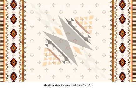 Seamless pattern of the Navajo tribe. Native American jewelry Ethnic decorating style, Mexican blankets, rugs Illustration of a woven carpet