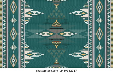 Nahtloses Muster des Navajo-Stammes. Indianischer Schmuck Ethnische Dekoration Stil, mexikanische Decken, Teppiche Illustration eines gewebten Teppichs