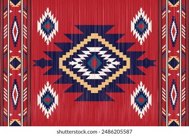 Seamless pattern of the Navajo tribe. Native American jewelry Southwestern ethnic decoration style boho geometric jewelry Mexican blankets, rugs and rugs