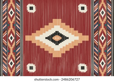 Seamless pattern of the Navajo tribe. Native American jewelry Southwestern ethnic decoration style boho geometric jewelry Mexican blankets, rugs and rugs	
