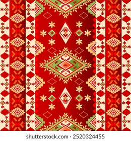 Padrão perfeito da tribo navajo. Bijutaria indígena ameríndia, estilo de decoração étnica do sudoeste dos EUA. Ornamentos geométricos vetoriais para tecidos, camisas, cobertores, tapetes, cortinas e outros 