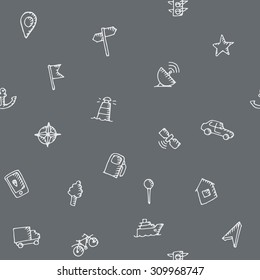 Seamless pattern navigation transport theme. Vector illustration