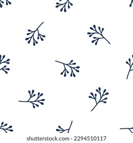 Seamless pattern with navy boho flowers