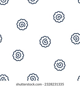 Seamless pattern with navy outline japanese narutomaki
