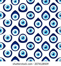 Seamless pattern with Nazar amulet for your project