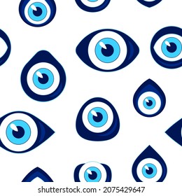 Seamless pattern with Nazar amulet for your project