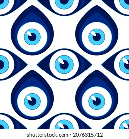 Seamless pattern with Nazar amulet for your project