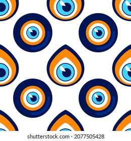 Seamless pattern with Nazar amulet for your project