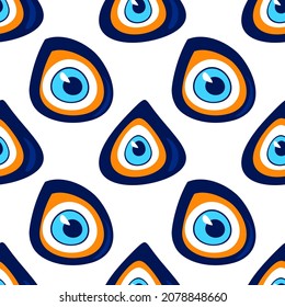 Seamless pattern with Nazar amulet for your project