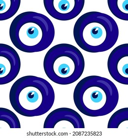 Seamless pattern with Nazar amulet for your project