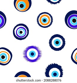 Seamless pattern with Nazar amulet for your project