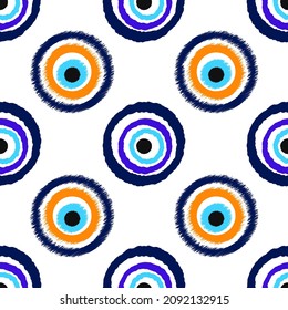 Seamless pattern with Nazar amulet for your project