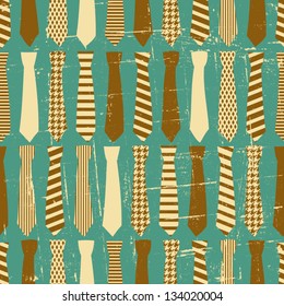 Seamless pattern with neck ties in vintage style.