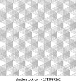Seamless pattern with Necker cube optical illusion. Rhombille seamlessly tiling. 